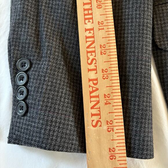 Oscar de la Renta Men’s Wool Black & Gray Herringbone Sport Coat Blazer Sz 46L - Picture 15 of 15